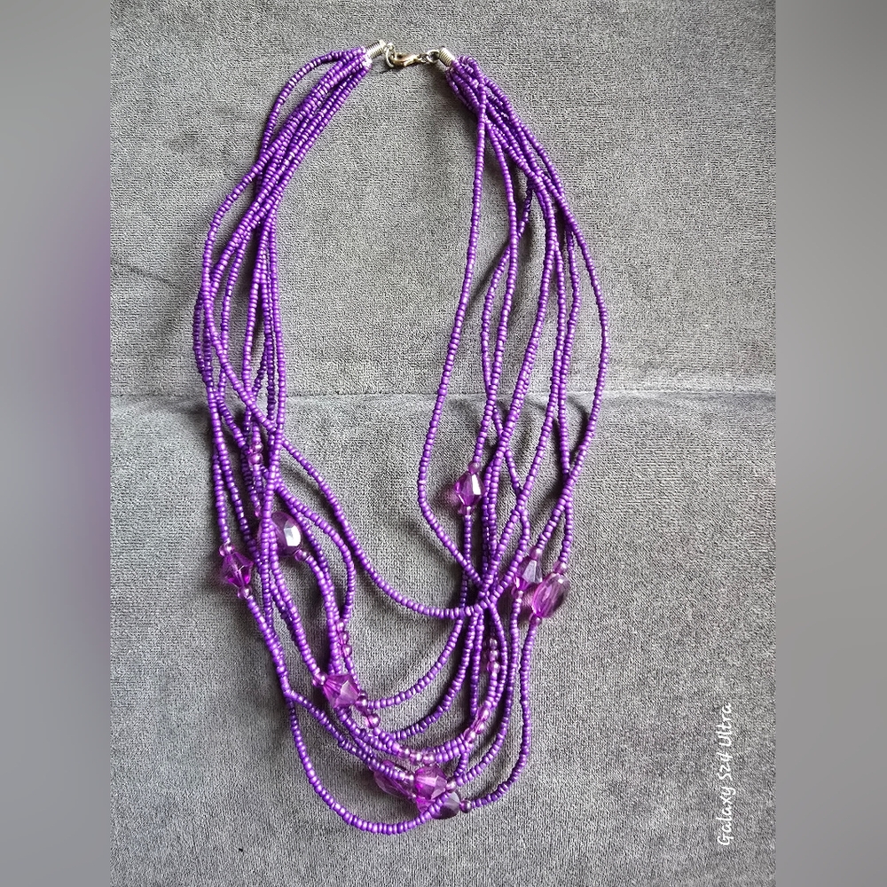 Elegant Purple Beaded Necklace